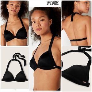 Victoria's Secret Pink Black Fixed Triangle Top